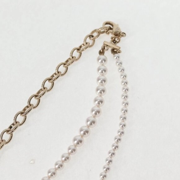 CHANEL Pearl Necklace Metal White Gold Tone CC Auth 128889M - Picture 10 of 12